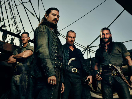 Zach McGowan Charles Vane (Black Sails) Captain Flint (Black Sails) Toby Stephens John Silver (Black Sails) Luke Arnold TV Show Black Sails HD Desktop Wallpaper | Background Image