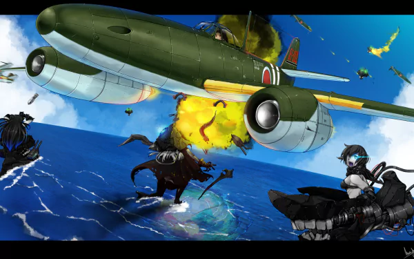 Standard Carrier Wo-Class Heavy Cruiser Ri-Class (Kancolle) Light Cruiser Demon Anime Kantai Collection HD Desktop Wallpaper | Background Image