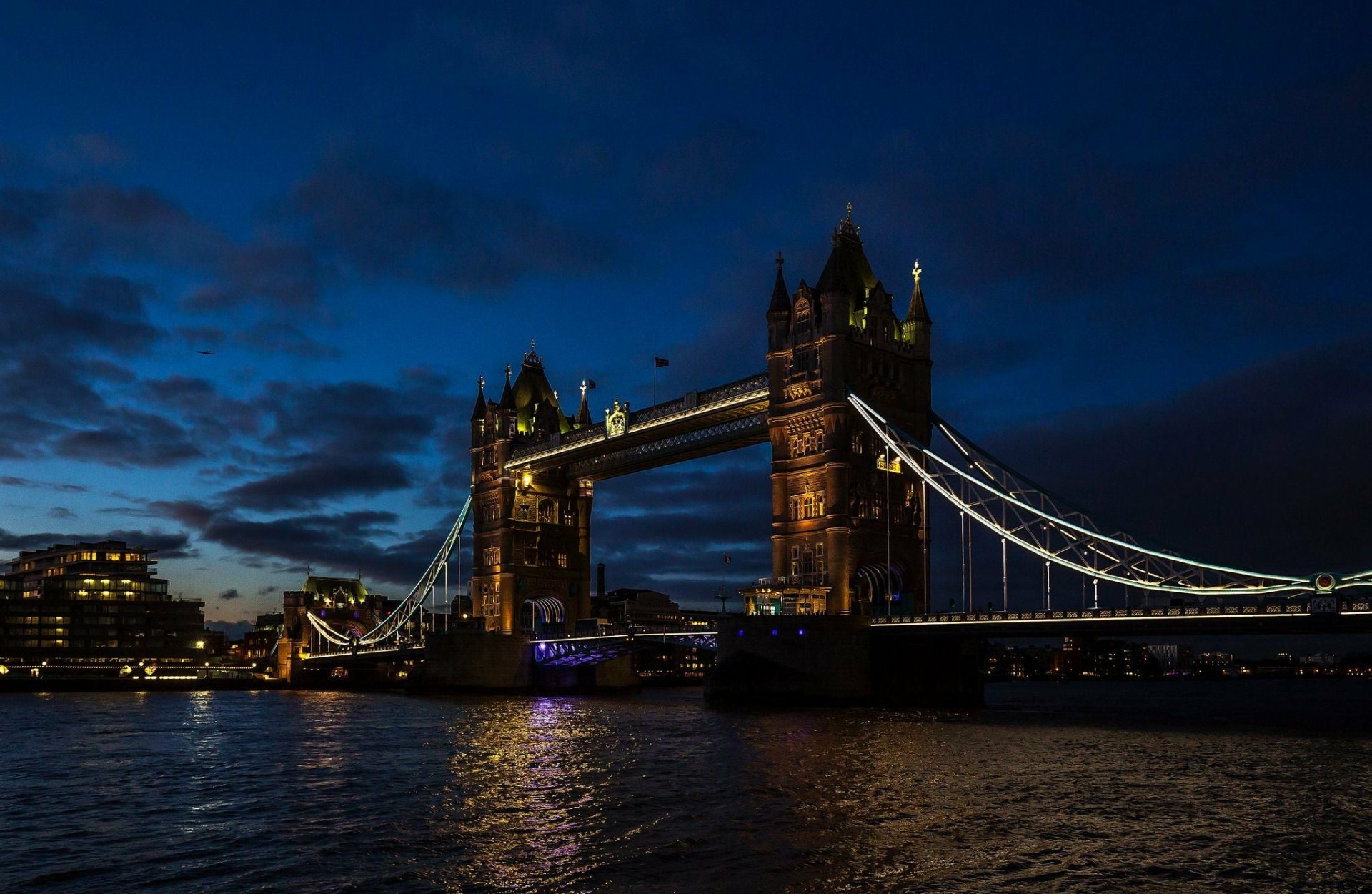 Download London Night Man Made Tower Bridge HD Wallpaper