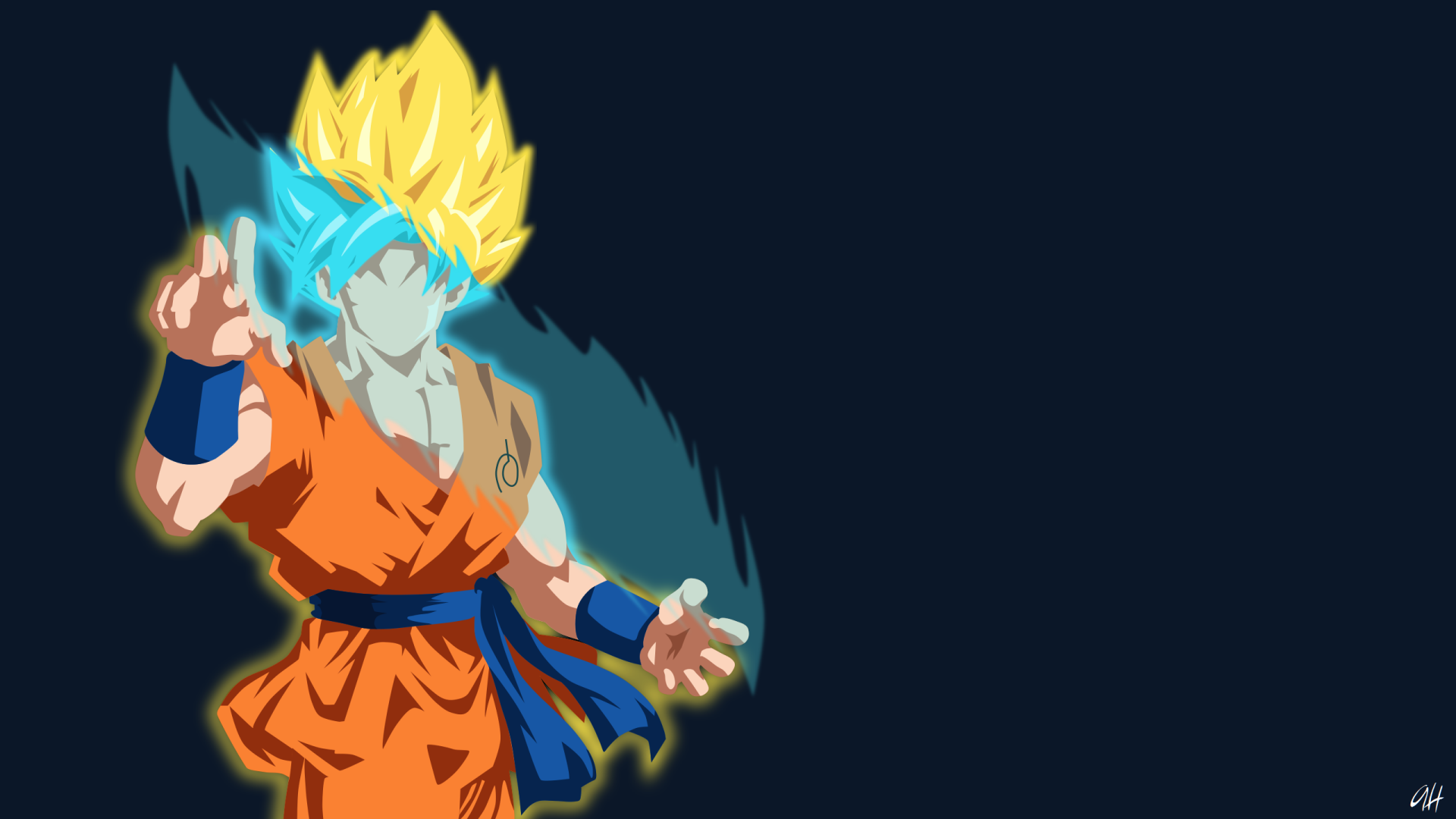 Goku SSJ God by Juanlu Suárez