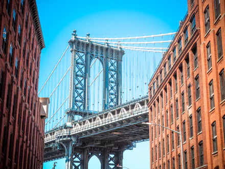 New York man made Manhattan Bridge HD Desktop Wallpaper | Background Image