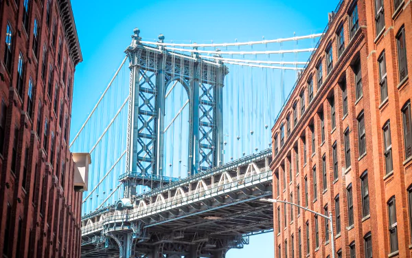 New York man made Manhattan Bridge HD Desktop Wallpaper | Background Image