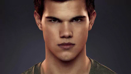 Close-up of Jacob Black, portrayed by Taylor Lautner, featured in an HD wallpaper from The Twilight Saga: Breaking Dawn - Part 2, showcasing his intense expression.