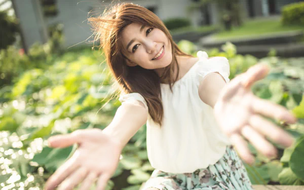 smile depth of field brunei model woman asian HD Desktop Wallpaper | Background Image