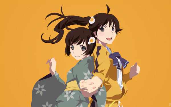 Tsukihi Araragi Karen Araragi Anime Monogatari (Series) HD Desktop Wallpaper | Background Image