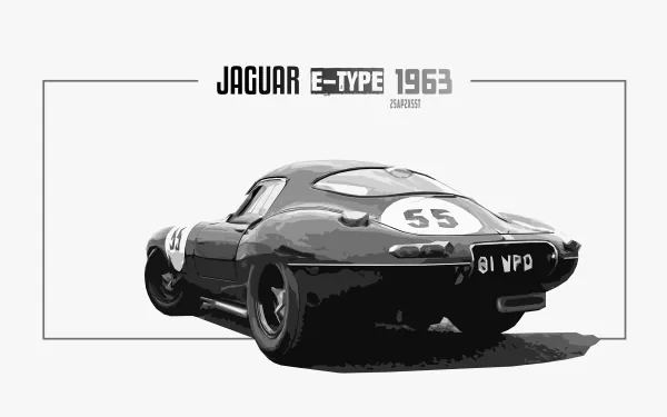 Jaguar (Car) car vintage car retro Black & White vehicle Jaguar E-Type HD Desktop Wallpaper | Background Image