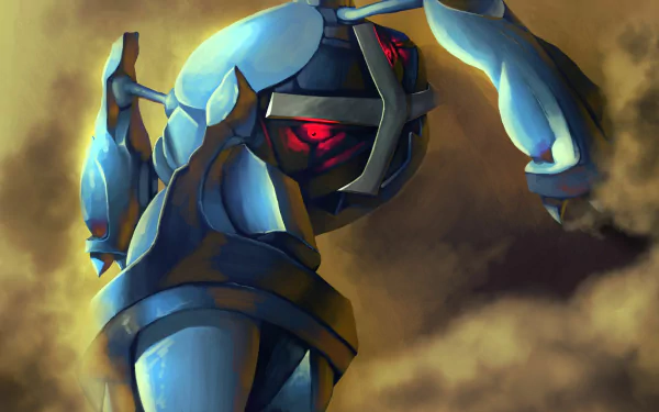 HD desktop wallpaper featuring Metagross, a Pokémon, with a dramatic cloudy background.