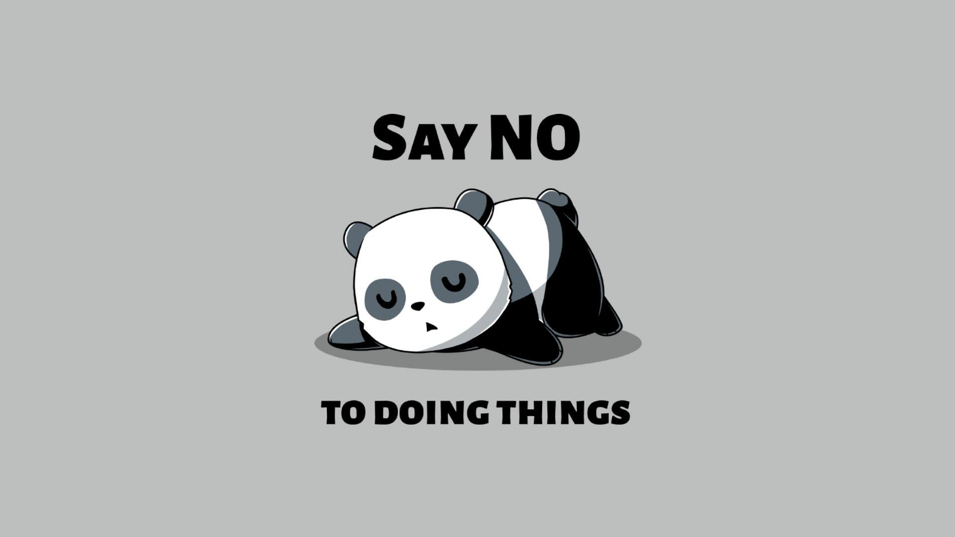 Lazy Panda "Say No To Doing Things" HD Wallpaper | Background Image