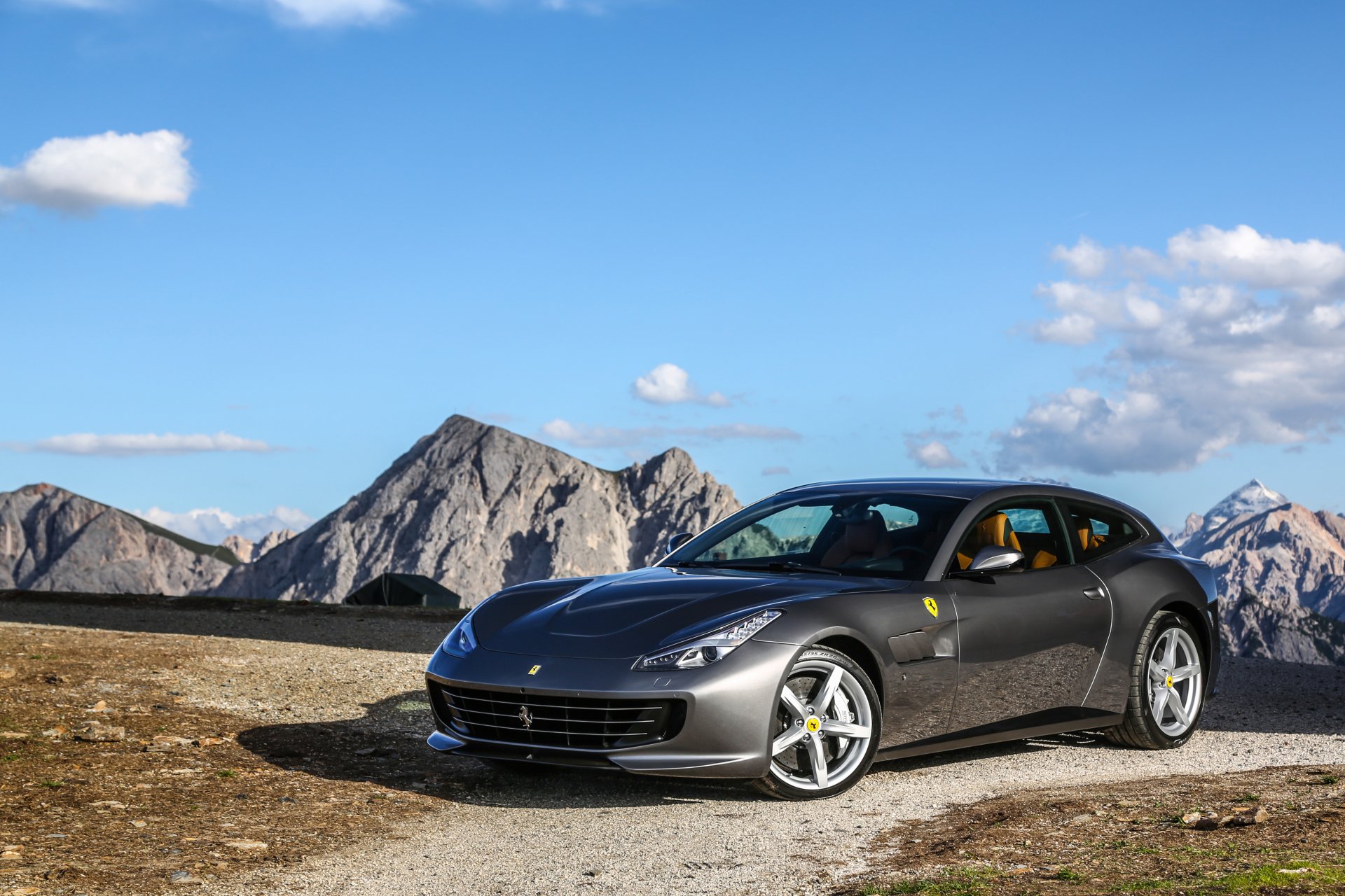 Download Grand Tourer Silver Car Car Ferrari Vehicle Ferrari GTC4Lusso 4k Ultra HD Wallpaper