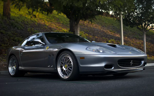 grand tourer silver car car Ferrari vehicle Ferrari 575M Maranello HD Desktop Wallpaper | Background Image