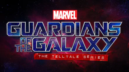 HD wallpaper of Guardians of the Galaxy: The Telltale Series logo with a cosmic background.