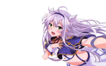 HD anime desktop wallpaper featuring Sistine Fibel from Rokudenashi Majutsu Koushi to Akashic Records with flowing lavender hair and expressive pose.