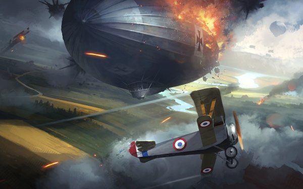 Video Game Battlefield 1 Battlefield Aircraft Warplane Zeppelin Battle HD Wallpaper | Background Image