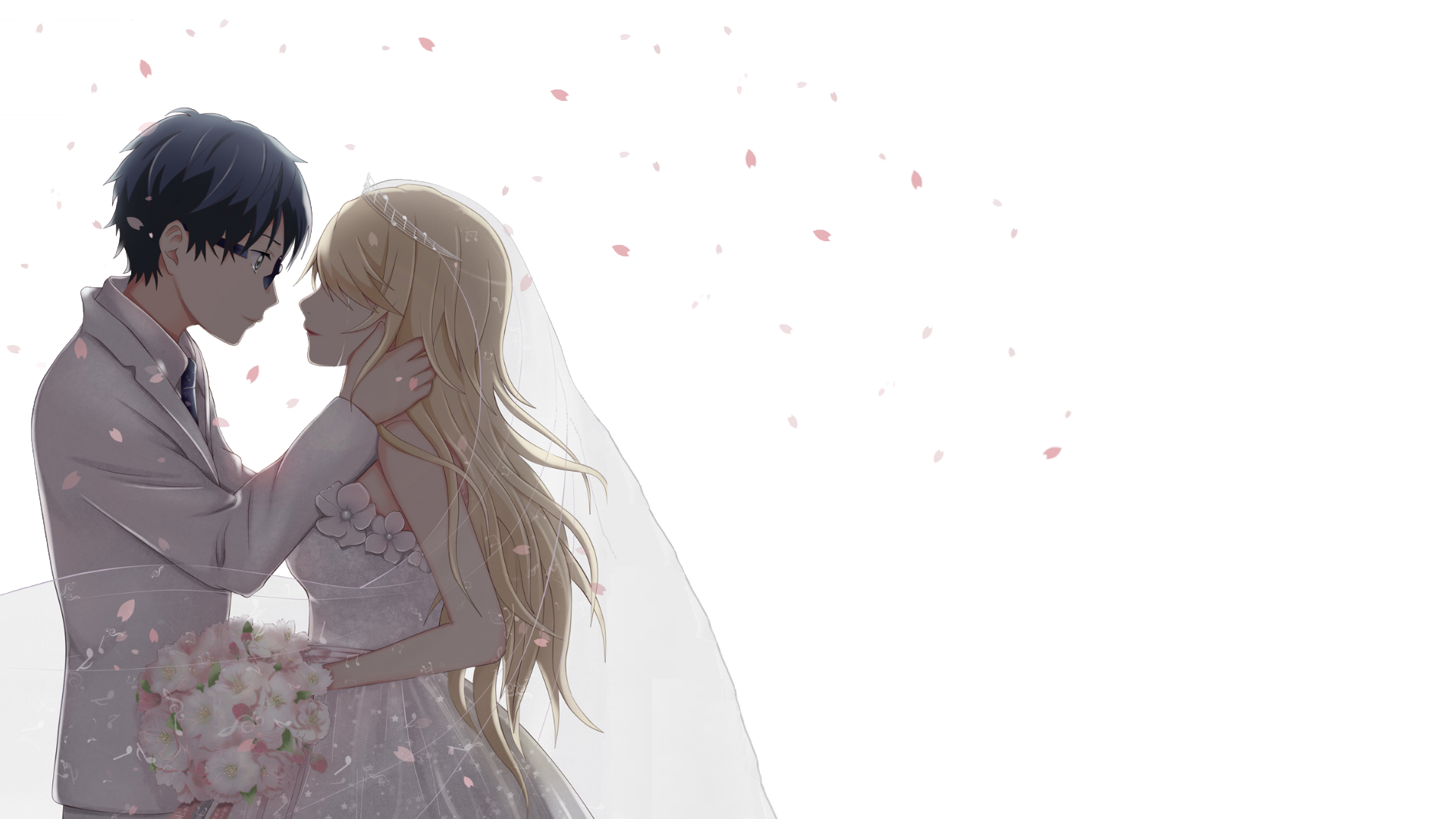 Wallpaper the bride, wedding, the groom, Shigatsu wa Kimi no Uso, Your  April lie for mobile and desktop, section сёнэн, resolution 2976x2122 -  download