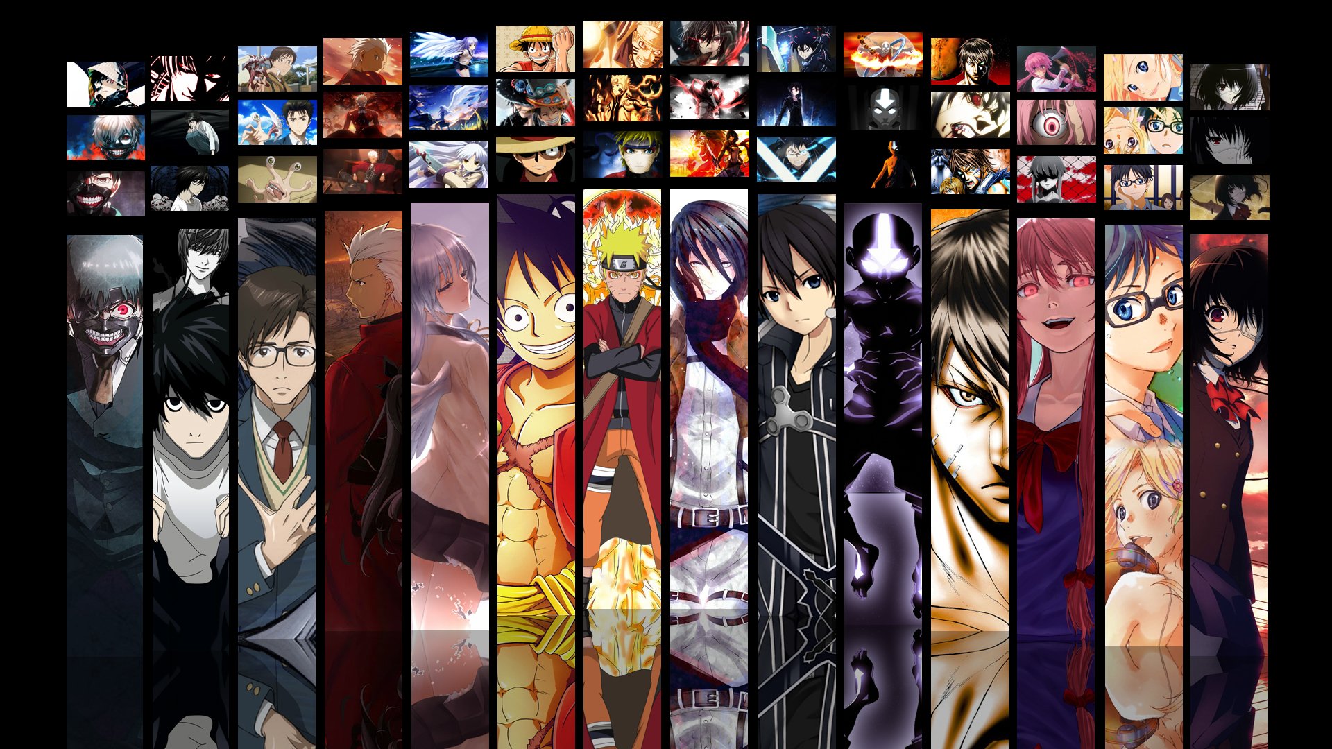 View Cool Anime Wallpaper Collage Background