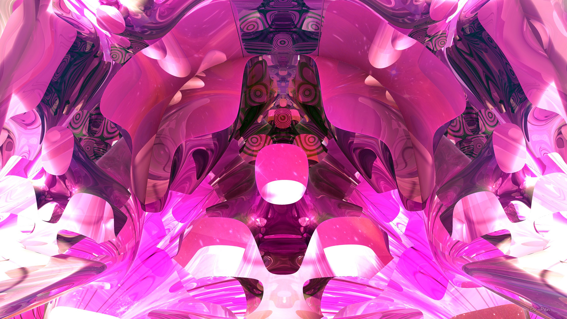 Hot Pink Architecture - 3d Fractal Art by Dr-Pen