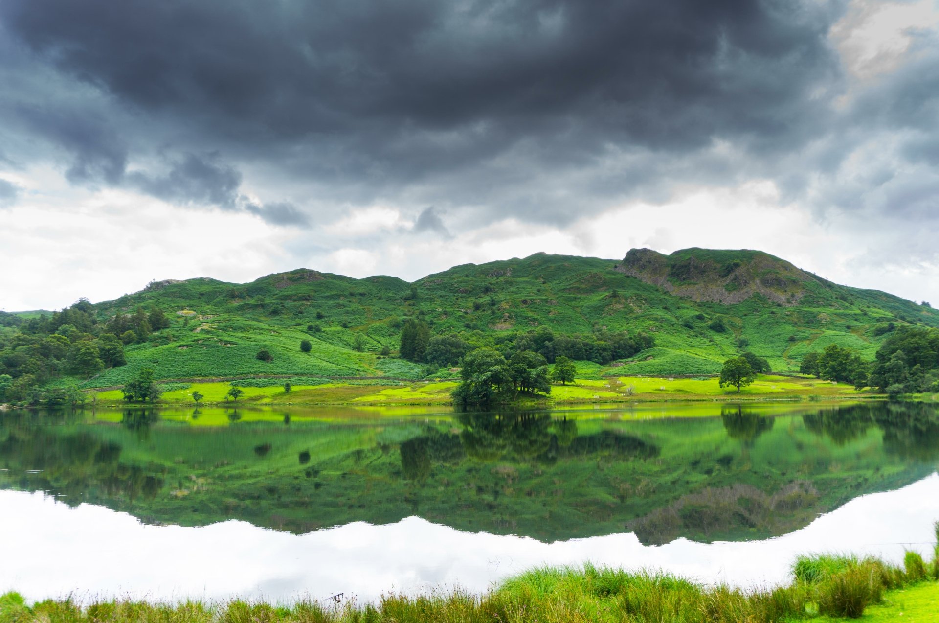 Download Nature Reflection United Kingdom England Lakes District Rydal Water Lake 4k Ultra HD Wallpaper