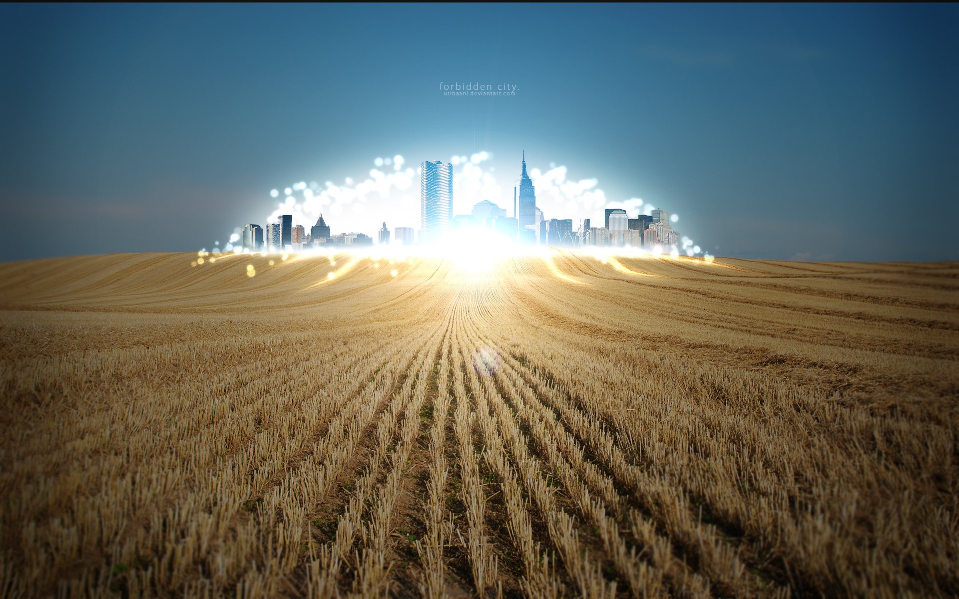Download Sky Field Sci Fi City Sci Fi City HD Wallpaper by Miika Ahvenjarvi
