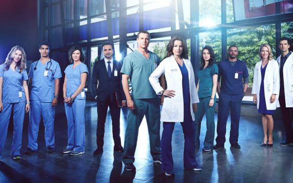 Wendy Crewson Julia Taylor Ross Michael Shanks Daniel Gillies Erica Durance TV Show Saving Hope HD Desktop Wallpaper | Background Image
