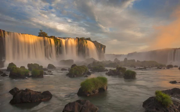 fog waterfall nature Iguazu Falls HD Desktop Wallpaper | Background Image