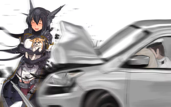 Yuudachi (Kancolle) Admiral (Kancolle) Nagato (Kancolle) Anime Kantai Collection HD Desktop Wallpaper | Background Image