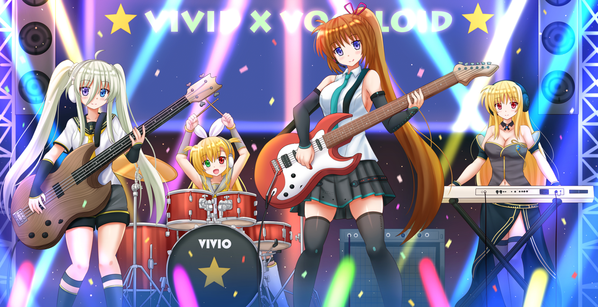 Download Vivio (ViVid Strike!) Nanoha Takamachi Fate Testarossa Einhart Stratos Anime Magical Girl Lyrical Nanoha HD Wallpaper