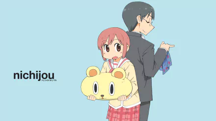 Koujirou Sasahara Misato Tachibana Anime Nichijō HD Desktop Wallpaper | Background Image