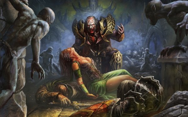 Dark Vampire Fantasy Demon Blood Creature HD Wallpaper | Background Image
