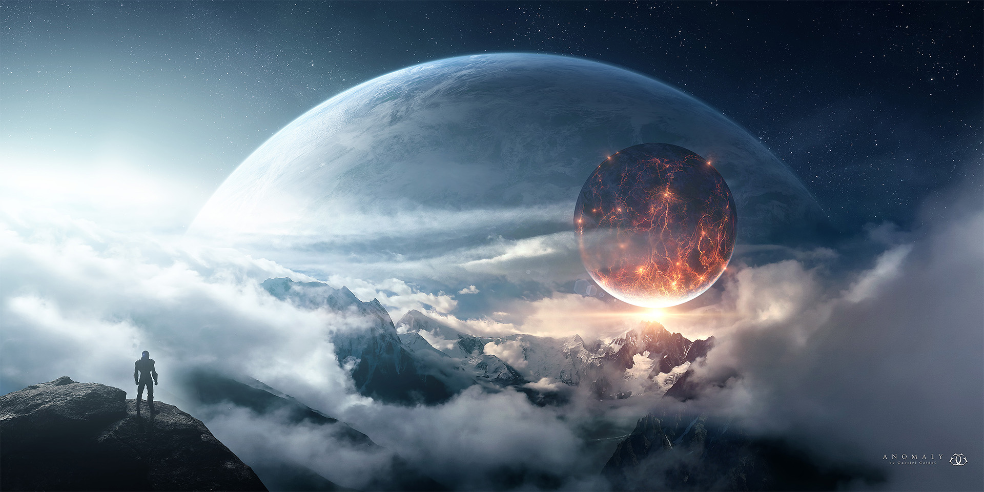 Download Planet Rise Sci Fi Landscape Wallpaper by Gabriel Gajdos
