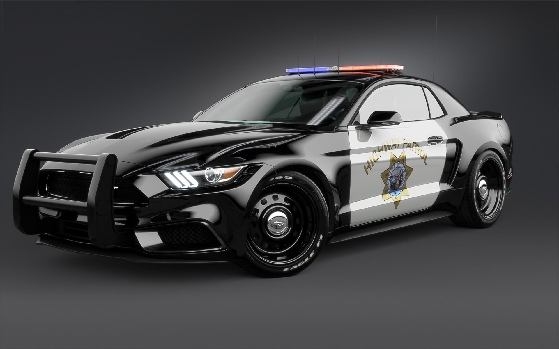 Download Police Car Muscle Car Ford Car Ford Mustang NotchBack Vehicle Ford Mustang HD Wallpaper