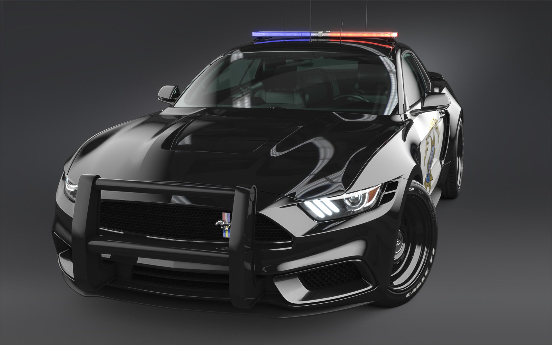 Download Police Car Muscle Car Ford Car Ford Mustang NotchBack Vehicle Ford Mustang HD Wallpaper