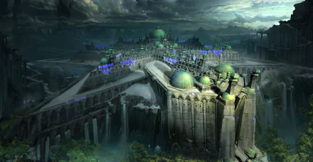 waterfall dome city video game Shadow of the Colossus HD Desktop Wallpaper | Background Image