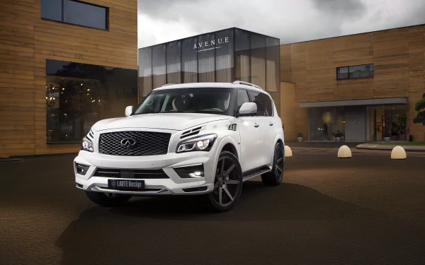 SUV white car car Infiniti vehicle Infiniti QX80 HD Desktop Wallpaper | Background Image