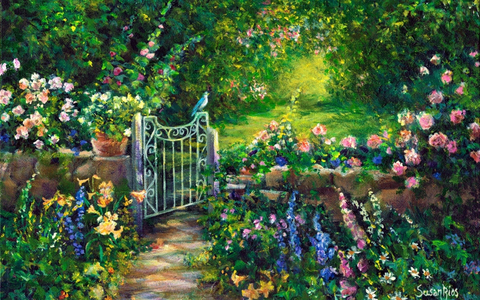 Arriba 197+ imagem garden painting background - Thcshoanghoatham-badinh ...