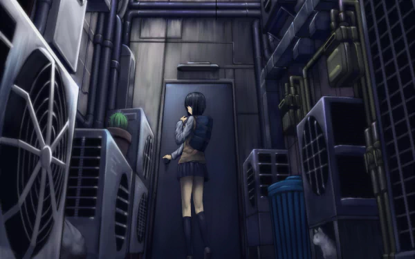 bag can cat cactus black hair short hair Anime Original anime cat HD Desktop Wallpaper | Background Image