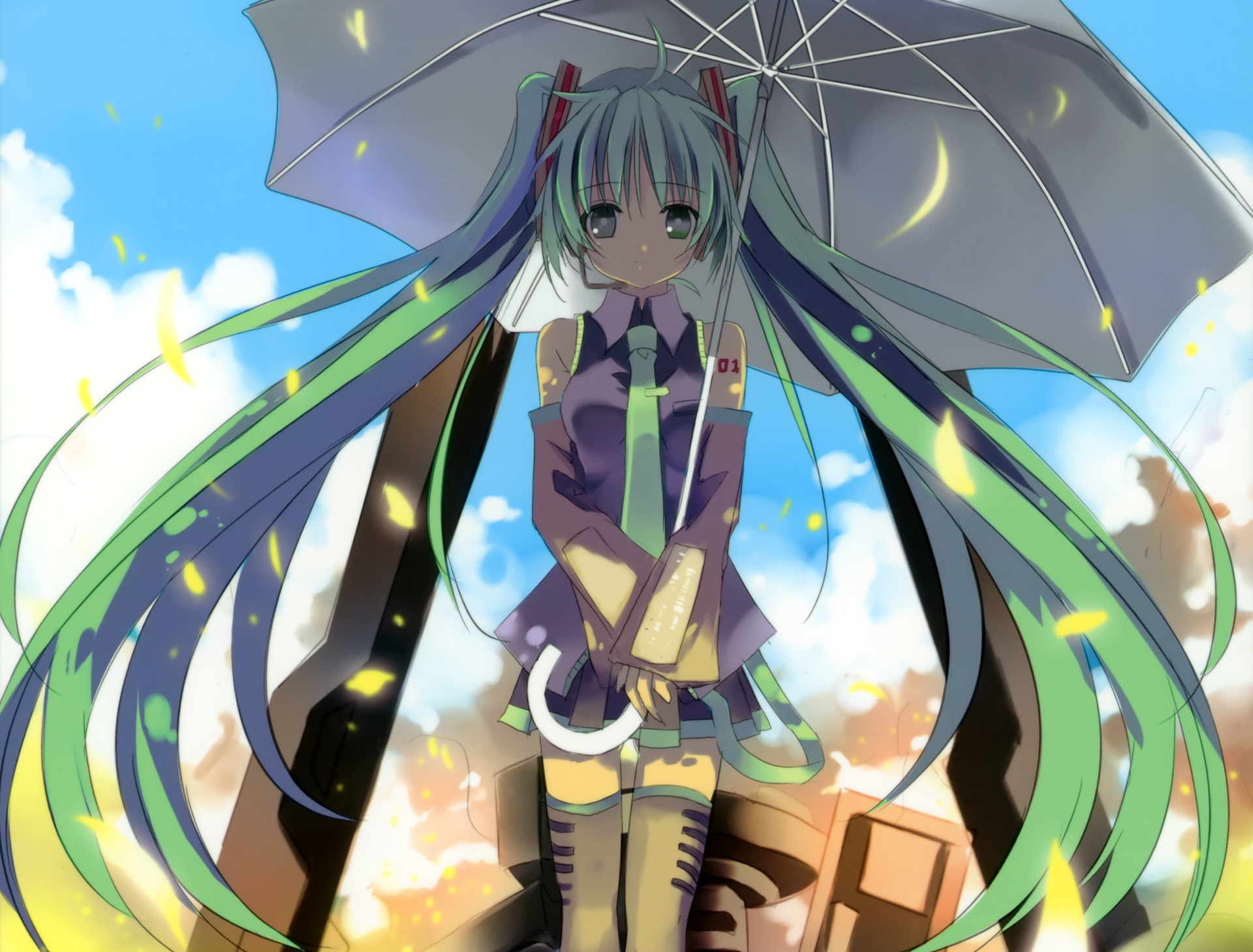Download Hatsune Miku Anime Vocaloid HD Wallpaper by 茨乃