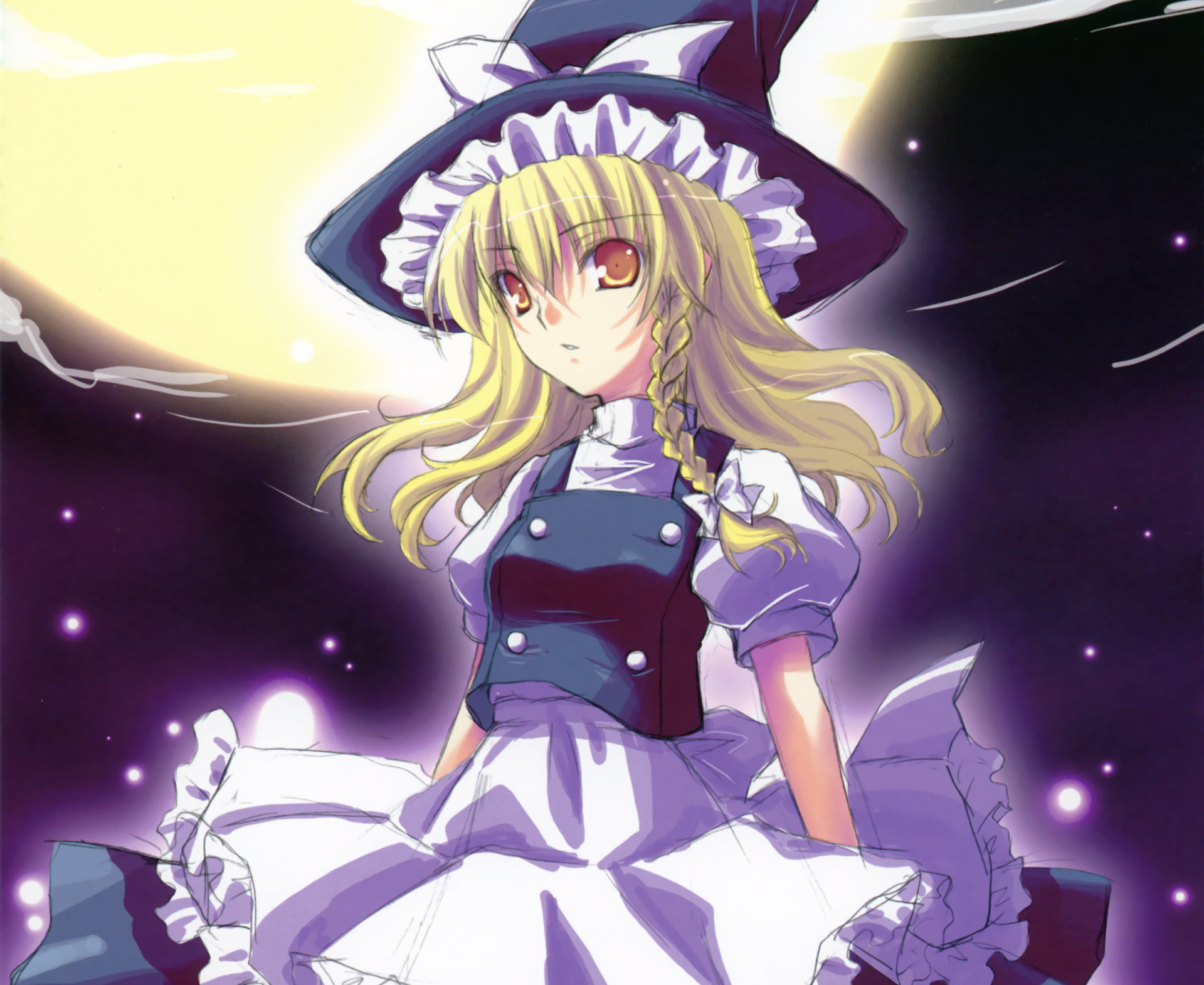 Download Marisa Kirisame Anime Touhou HD Wallpaper by Narumi Yuu