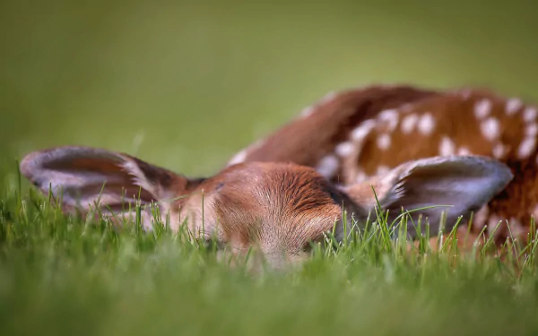 fawn baby animal grass Animal deer HD Desktop Wallpaper | Background Image