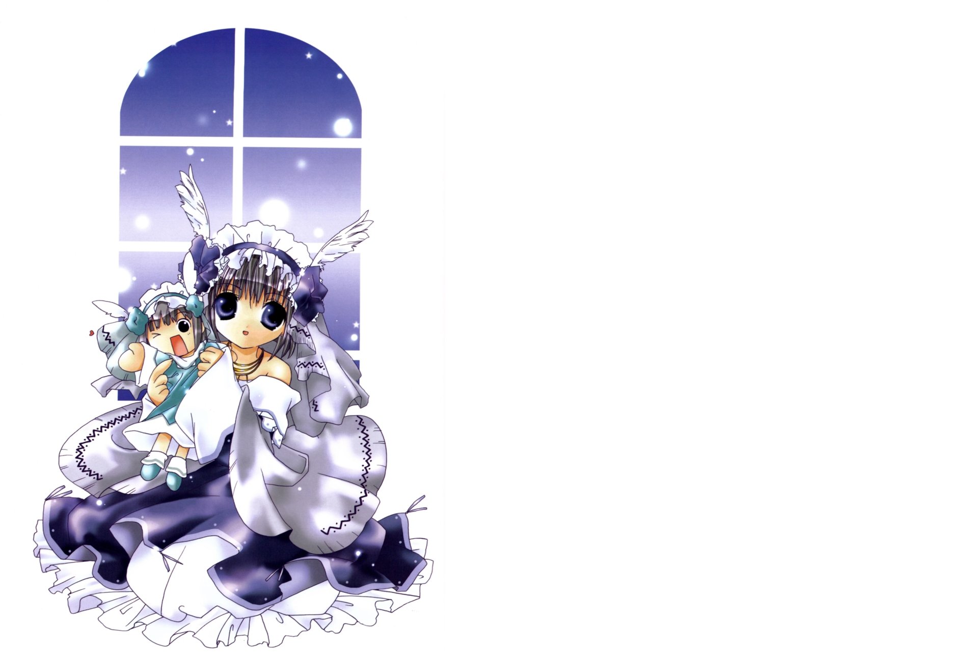 Download Grey Hair Smile Long Hair Blue Eyes Anime Original 4k Ultra HD Wallpaper by Koge Donbo