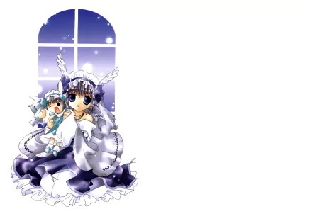 grey hair smile long hair blue eyes Anime Original HD Desktop Wallpaper | Background Image