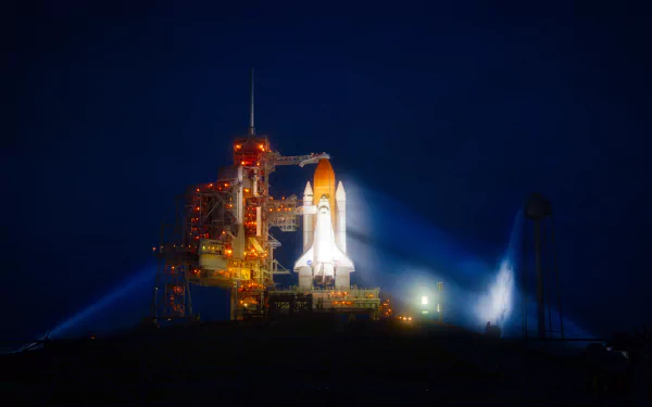 NASA night Cape Canaveral space shuttle vehicle Space Shuttle atlantis HD Desktop Wallpaper | Background Image