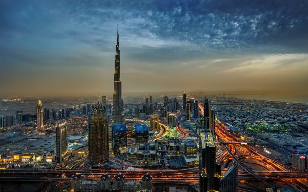 Man Made Dubai Cities United Arab Emirates Burj Khalifa Skyscraper Horizon City Building Cityscape HD Wallpaper | Background Image