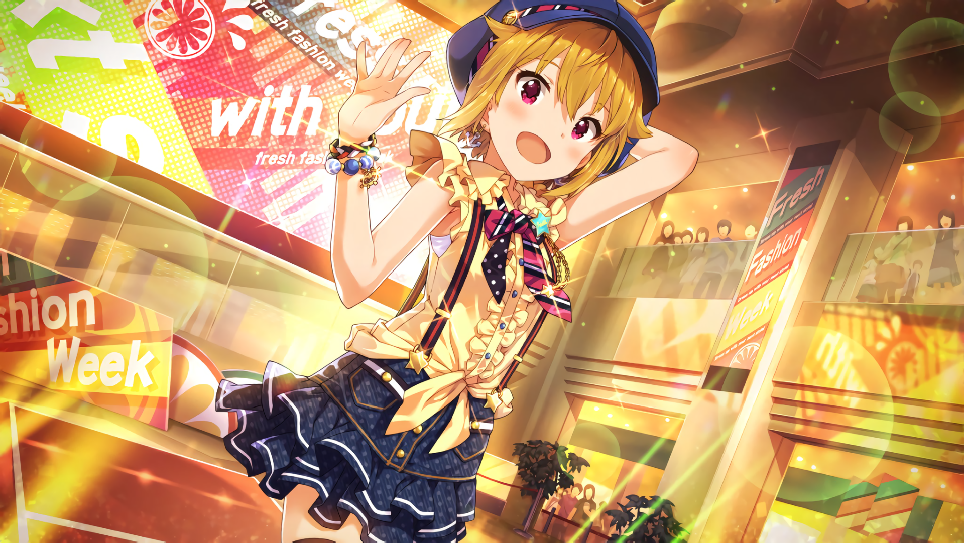 HD PC desktop wallpaper featuring Tsubasa Ibuki from THE iDOLM@STER: Million Live! in a vibrant, colorful anime style.