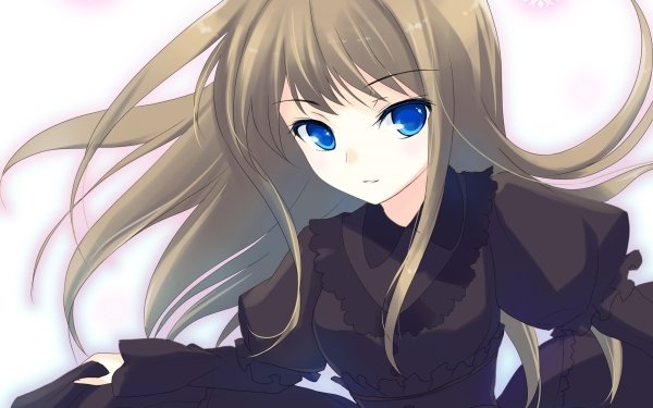 Anime Original Long Hair Blonde Blue Eyes bow HD Wallpaper | Background Image