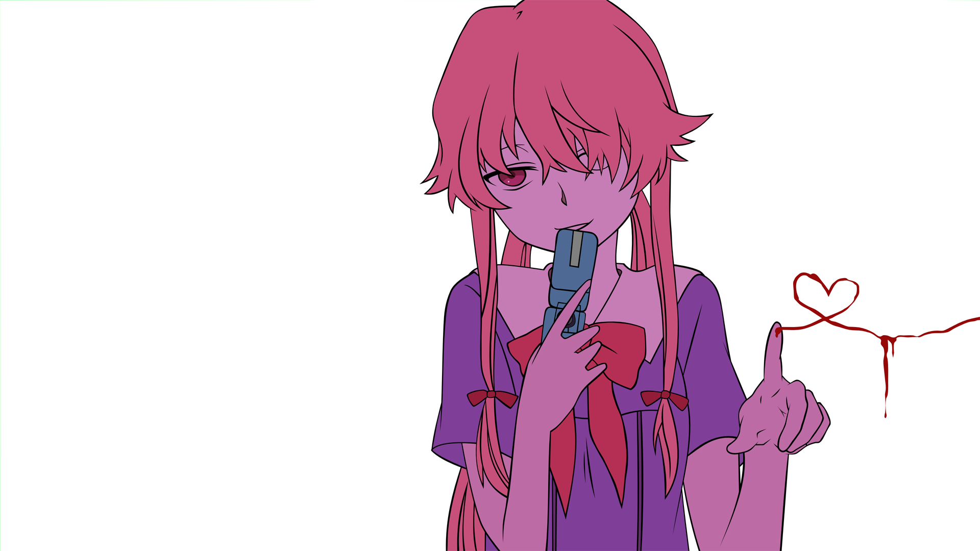 Future Diary Blood Anime Mirai Nikki Yuno wallpaper