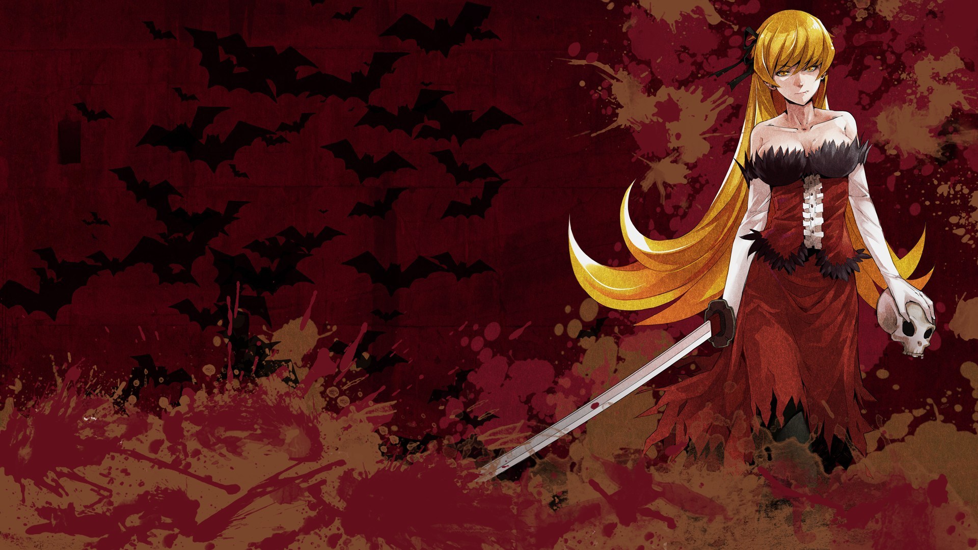 Download Dark Kiss-shot Acerola-orion Heart-under-blade Shinobu Oshino Anime  Monogatari (Series) Dark Anime HD Wallpaper