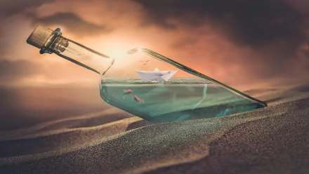 man made ship in a bottle HD Desktop Wallpaper | Background Image