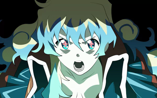 HD desktop wallpaper featuring Nia Teppelin from the anime Tengen Toppa Gurren Lagann with vibrant colors and dynamic expression.