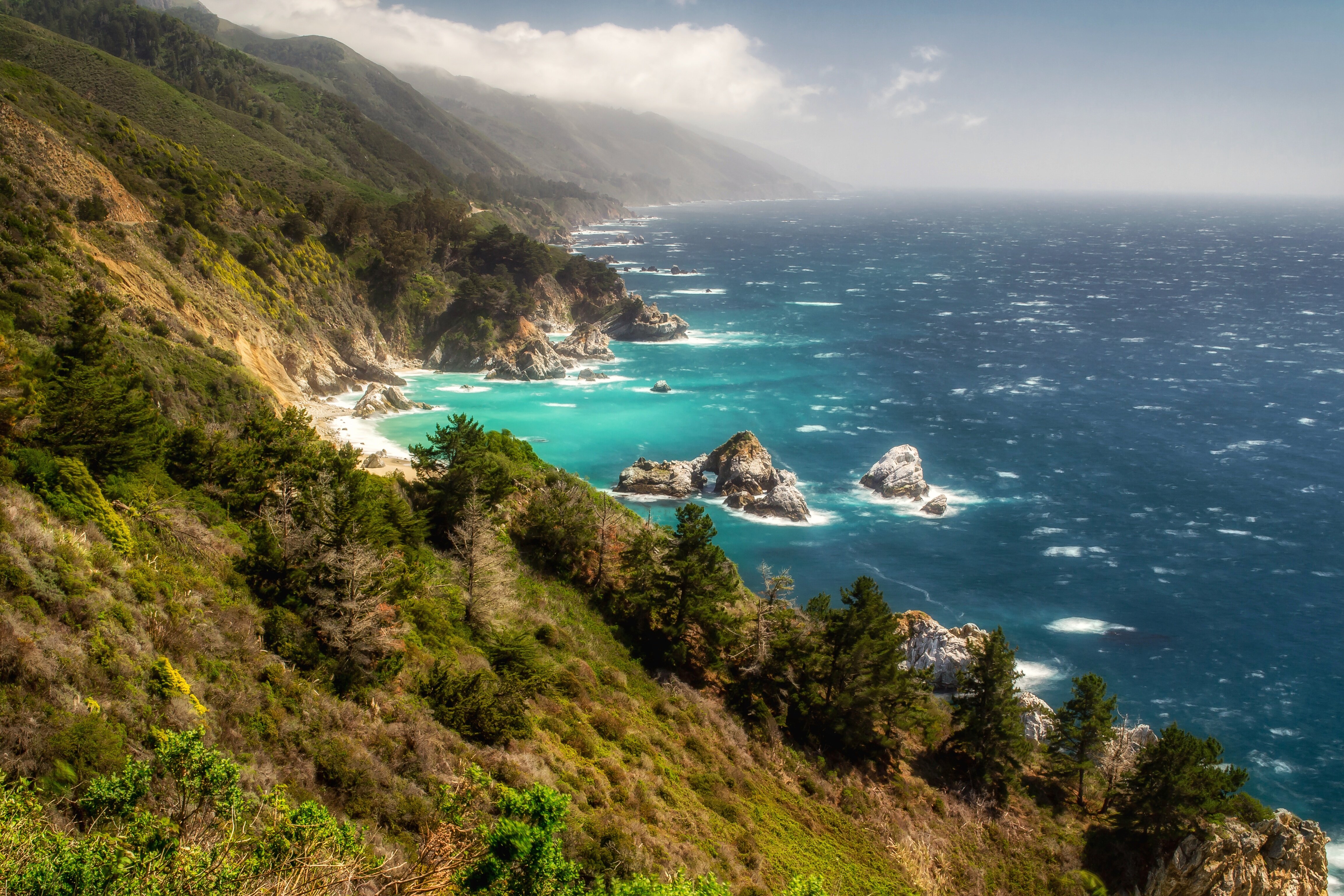 Download Haze Horizon Big Sur California Seascape Ocean Nature Download Haze Horizon Big Sur California Seascape Ocean Nature