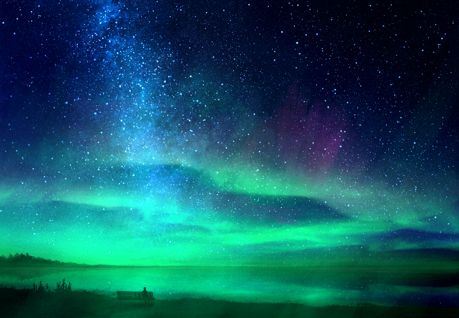 Aurora Night Sky Wallpaper